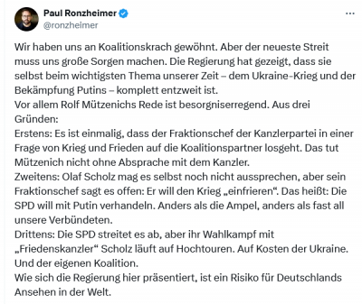 Screenshot 2024-03-16 at 12-36-08 Paul Ronzheimer auf X „Wir haben uns an Koalitionskrach gewöhnt. Aber der neueste Streit muss uns große Sorgen machen. Die Regierung hat gezeigt dass sie selbst beim wichtigsten Th[...].png